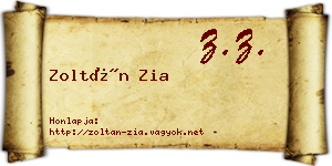 Zoltán Zia névjegykártya